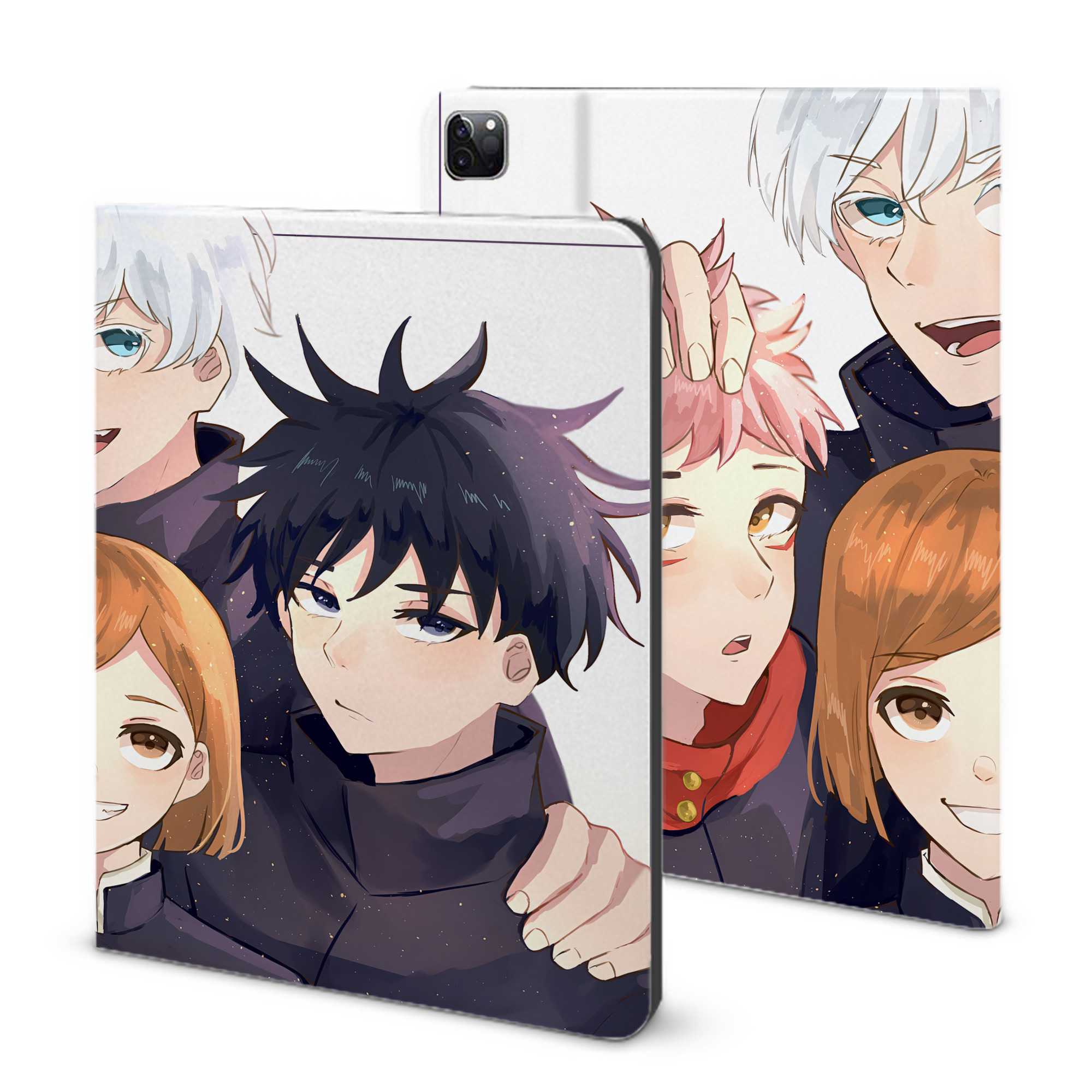 （画像用） 呪術廻戦 Jujutsu Kaisen IPad ケース ブック型 PUレザー TPU 耐衝撃 軽量 薄型 ペン収納なし 全面保護 IPad 各モデル対応